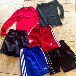 4 Sports shorts and 2 sports thermals size Youth M